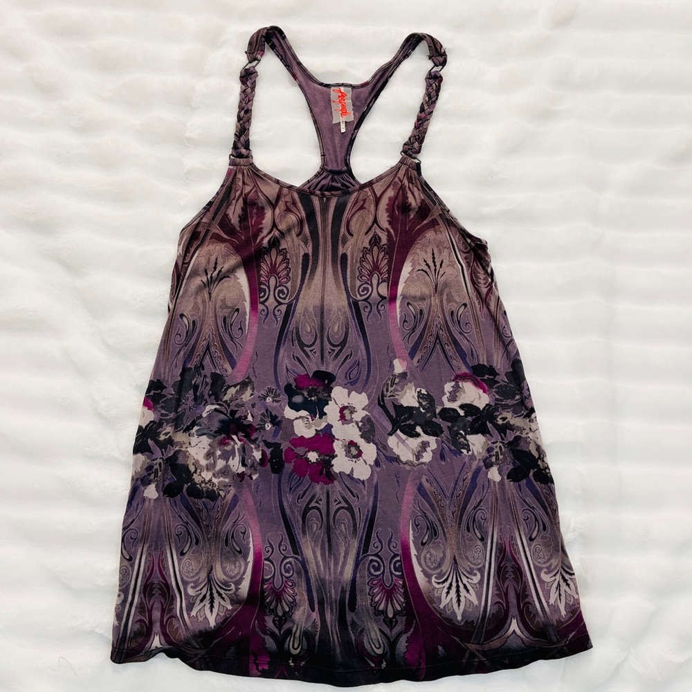 FREE PEOPLE psychedelic braided tank top